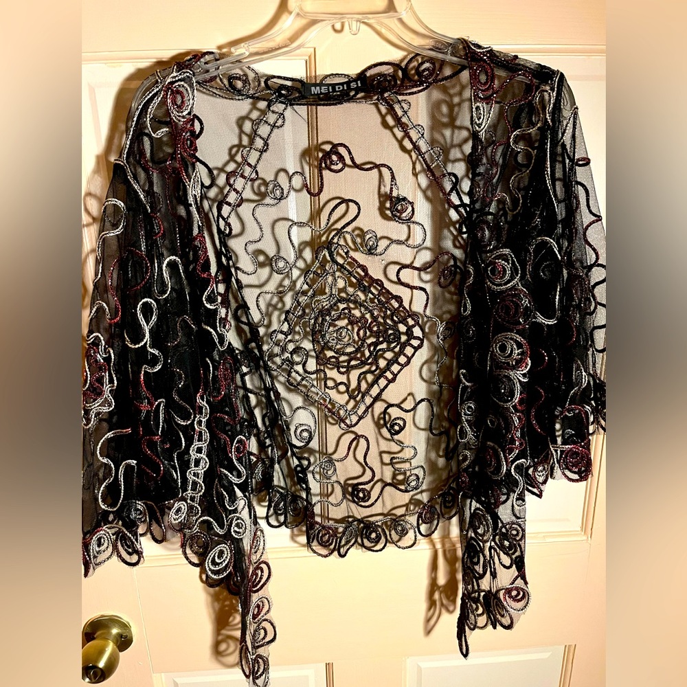 Fabulous black lace butterfly style cardigan